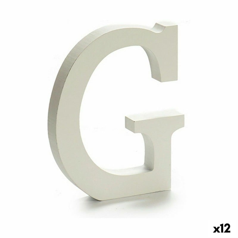 Lettre G Bois Blanc (1,8 x 21 x 17 cm) (12 Unités)