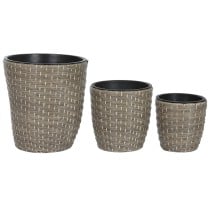 Satz Blumentöpfe Home ESPRIT Polypropylen Rattan 40 x 40 x 45 cm