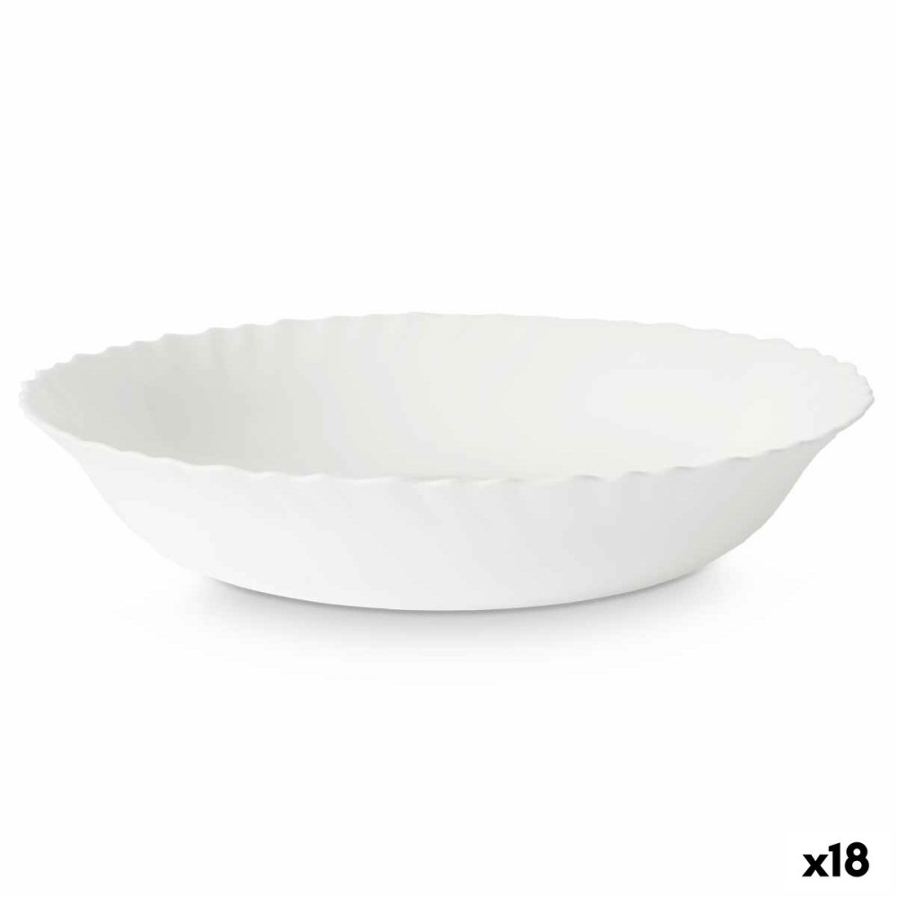 Salad Bowl Vivalto LQW-110 White Opaline glass 27,5 x 5,5 x 27,5 cm (18 Units)