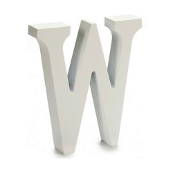 Lettre W Bois Blanc (2 x 16 x 14,5 cm) (24 Unités)