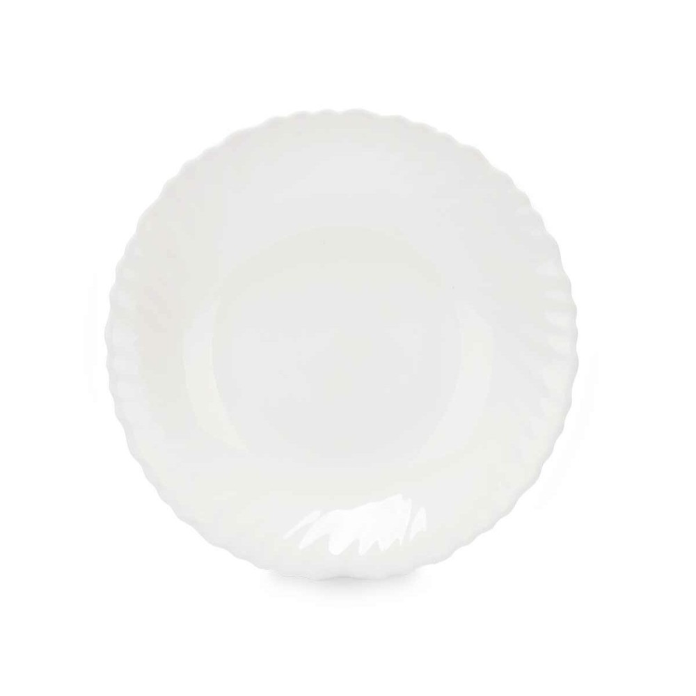 Deep Plate Vivalto LSP-85 White Opaline glass 21,5 x 3 x 21,5 cm (24 Units)