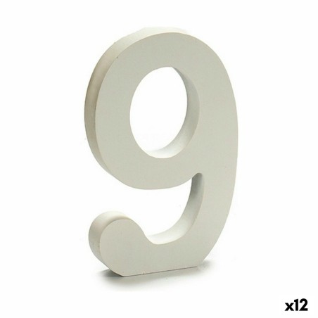 Number Pincello 9 White 1,8 x 21 x 17 cm (12 Units)