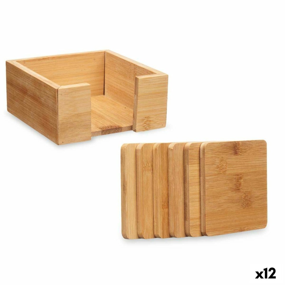 Coasters Kinvara KT235115SQ Natural Bamboo Squares 7 Pieces (12 Units)