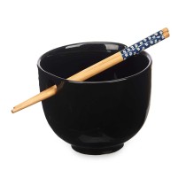 Bowl Kinvara B10067A-N Black Bamboo 24 x 10,7 x 13,3 cm Toothpicks asiatico/oriental (12 Units)