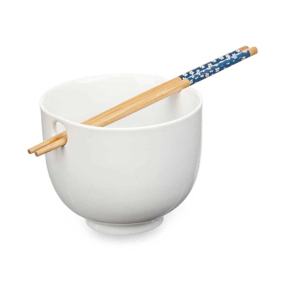 Bowl Kinvara B10067A White Bamboo 24 x 10,7 x 13,3 cm Toothpicks asiatico/oriental (12 Units)