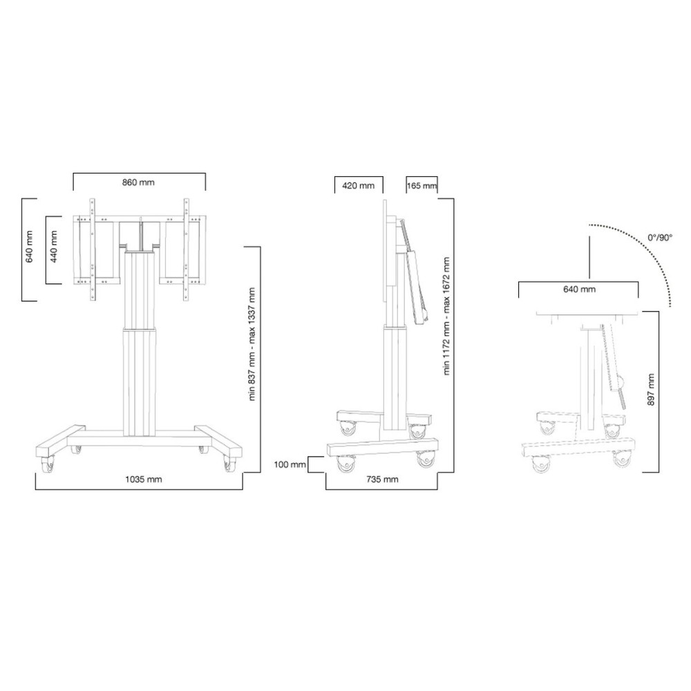 Support de TV Neomounts PLASMA-M2500TBLACK 42" 100" 150 kg