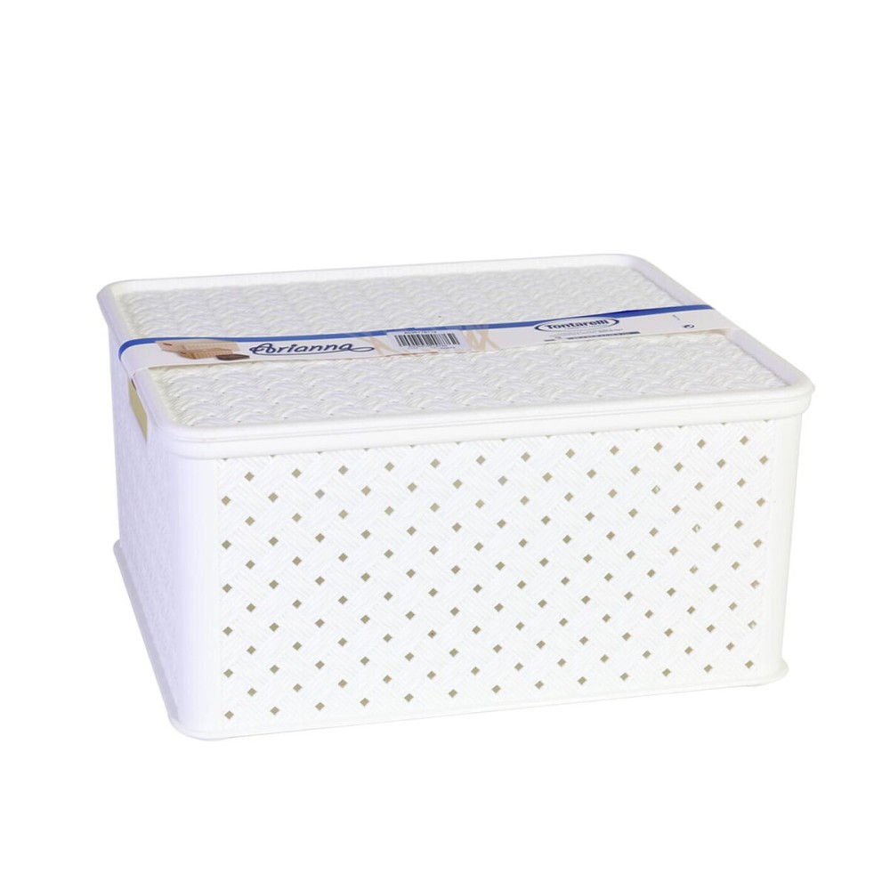 Storage Box with Lid Tontarelli Arianna White 13 L 33 x 29 x 16 cm (4 Units)