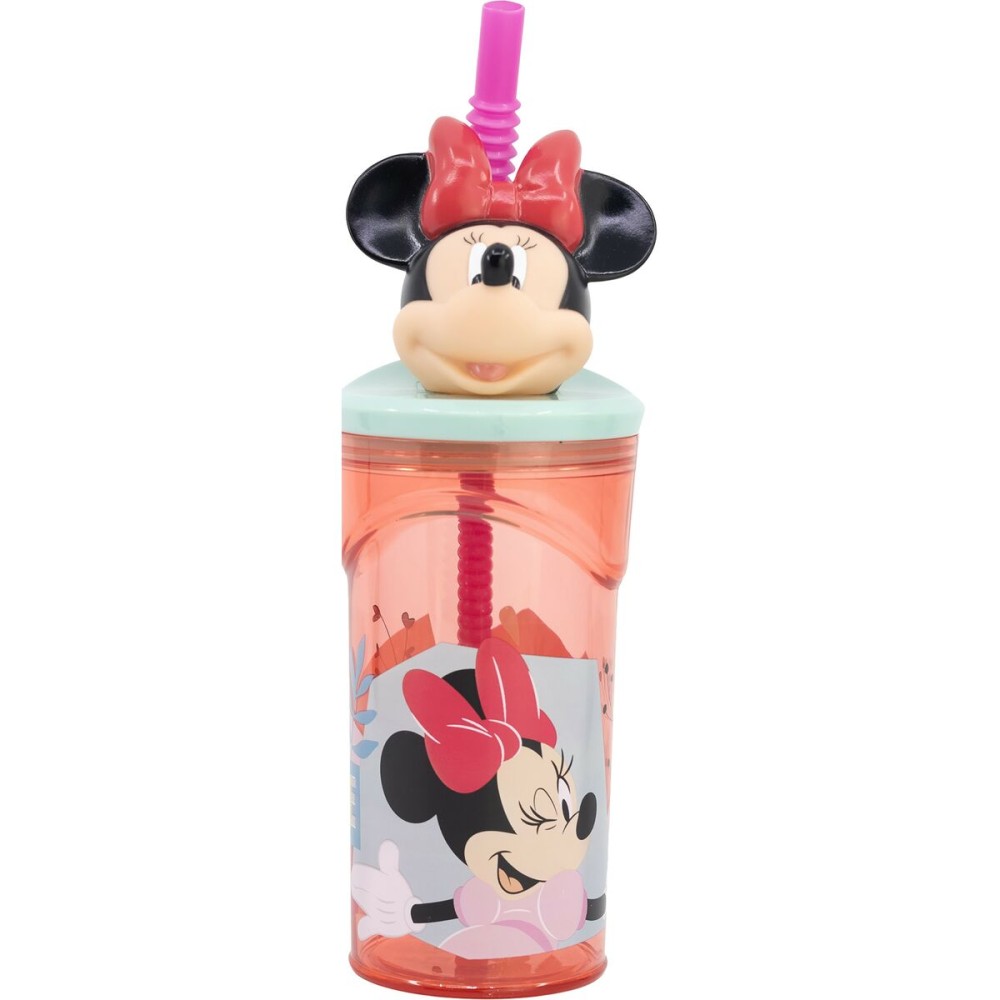 Verre avec Paille Minnie Mouse CZ11337 Rose 360 ml 3D