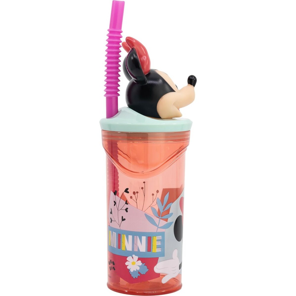 Verre avec Paille Minnie Mouse CZ11337 Rose 360 ml 3D