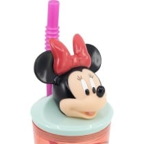 Verre avec Paille Minnie Mouse CZ11337 Rose 360 ml 3D