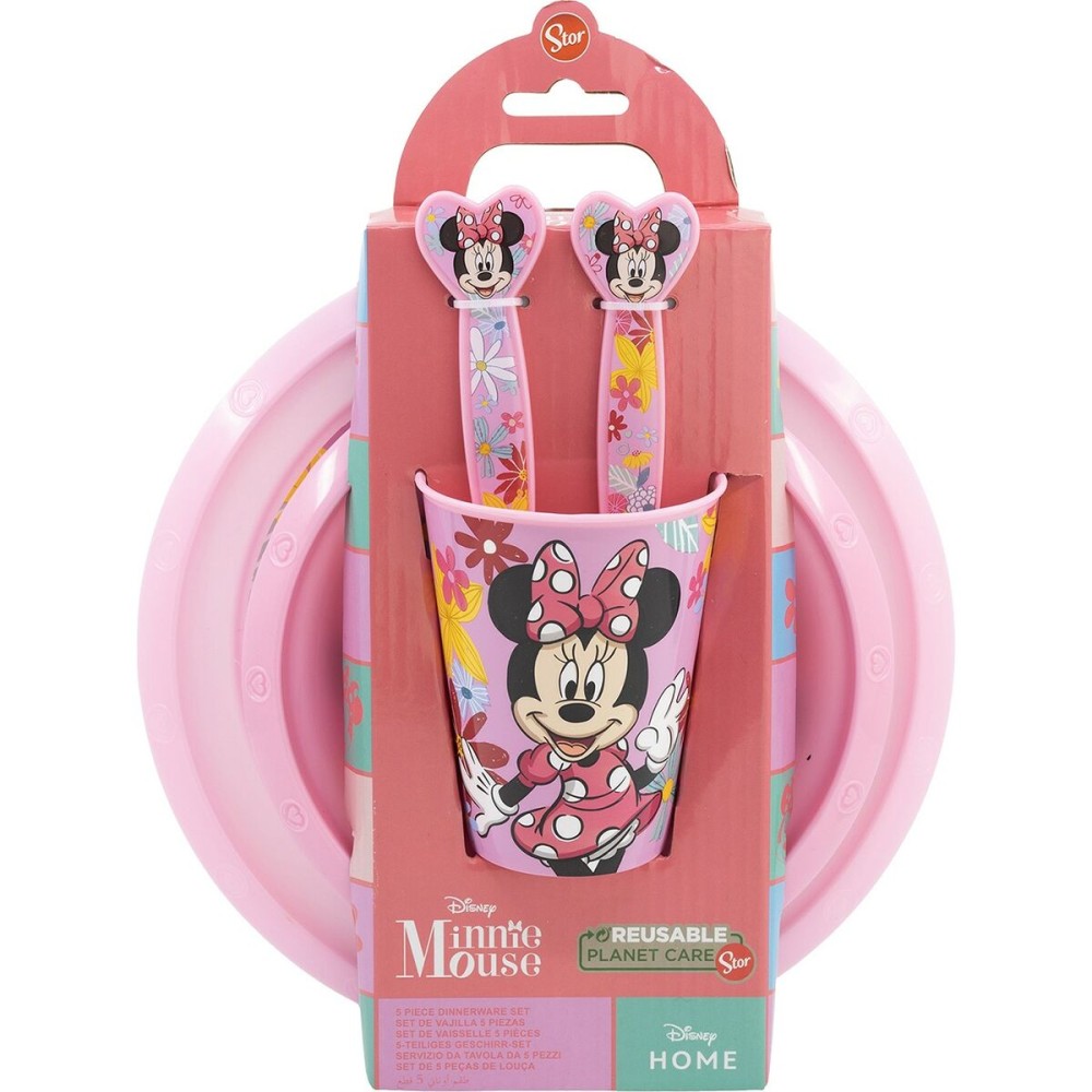 Ensemble Vaisselle pour Enfants Minnie Mouse CZ11312 Rose 5 Pièces