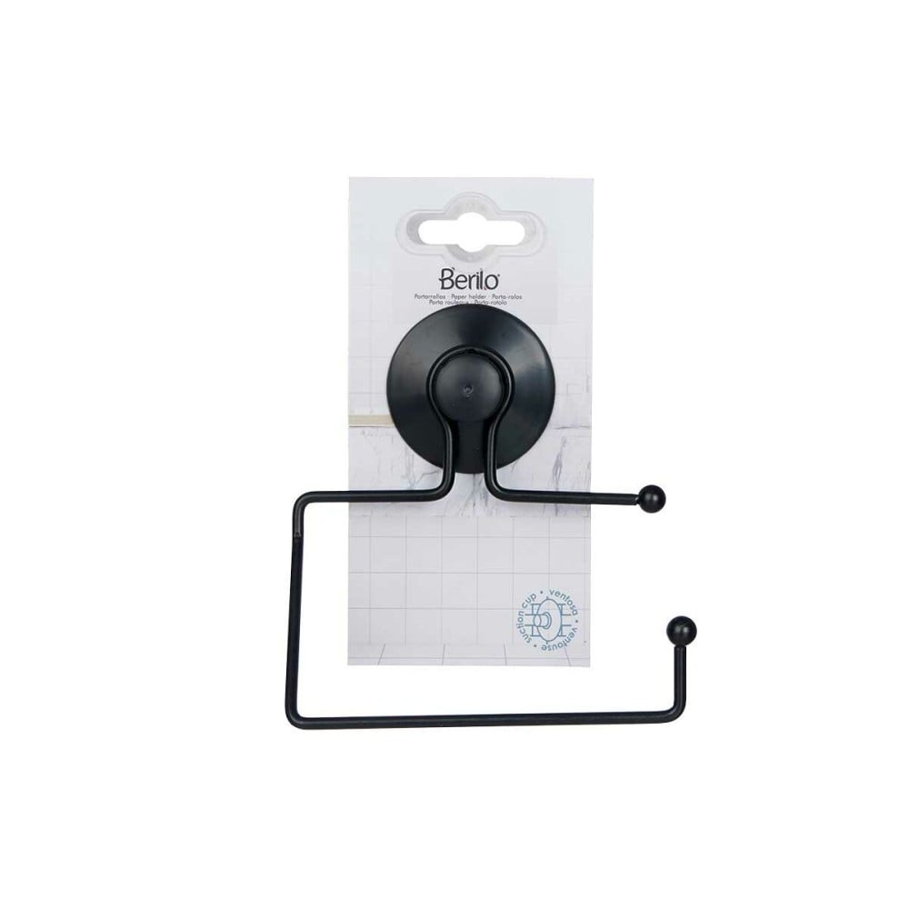 Toilet Roll Holder Berilo W3100-12P Black Steel ABS 12 x 14 x 3,5 cm (12 Units)