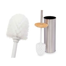 Brosse de salle de wc Berilo B1041SW Argenté Bambou Acier inoxydable 9,5 x 27,5 x 9,5 cm (6 Unités)