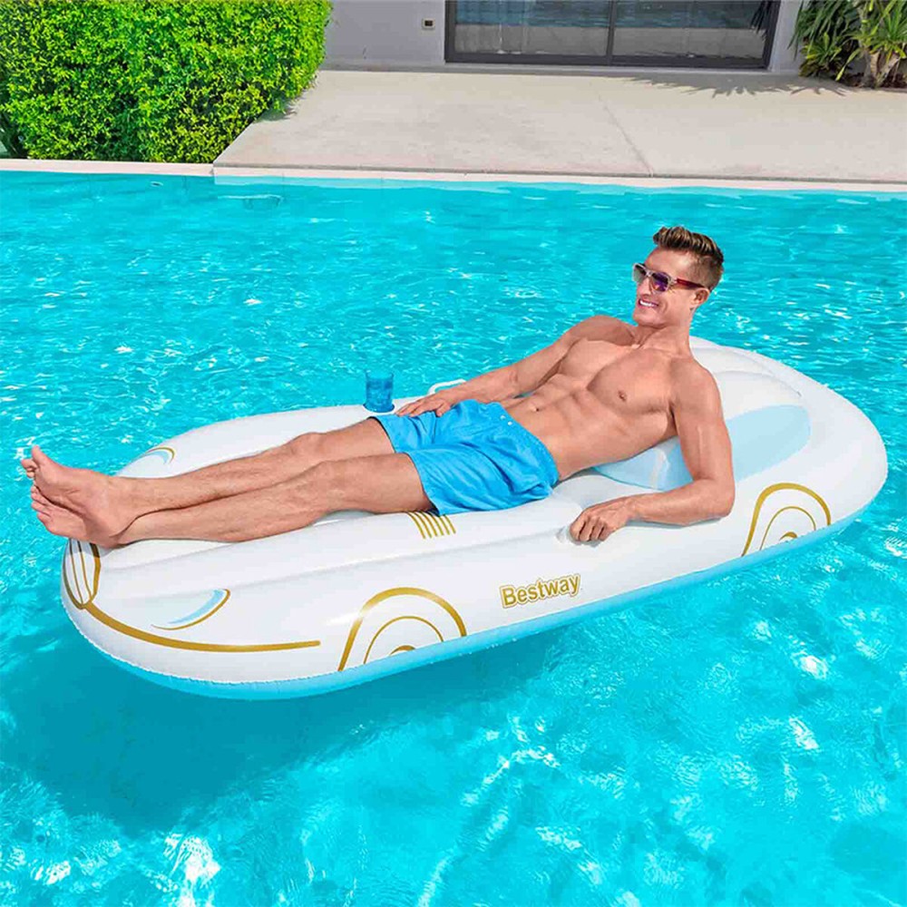 Bestway Matelas Gonflable Croisière avec Dossier et Poignées 228x108 cm Plage et Piscine 43651