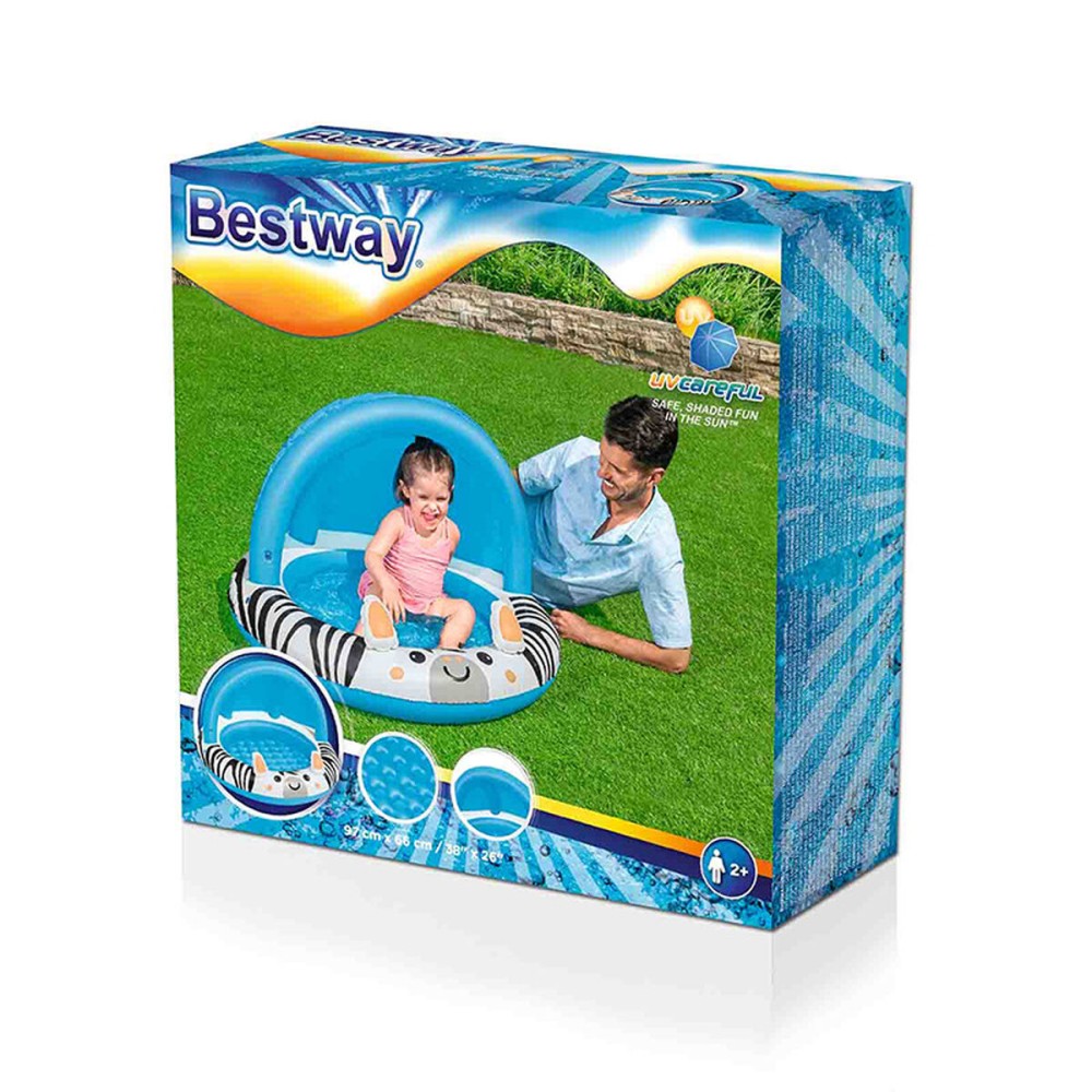 Bestway aufblasbares Kinderbecken Safari Ring 97x66 cm +2 Jahre Garten 52559