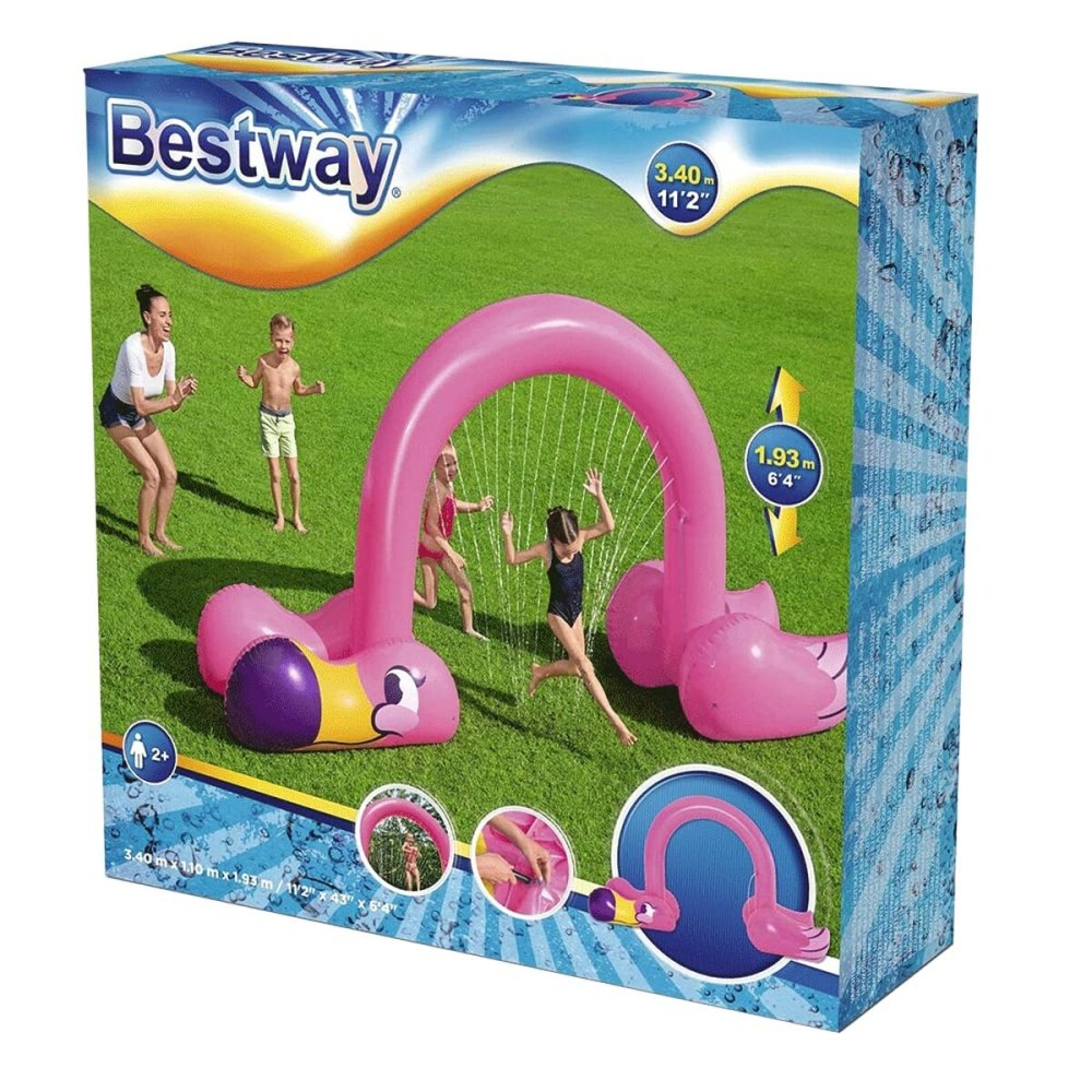 Water Sprinkler and Sprayer Toy Bestway Plastic 340 x 110 x 193 cm Pink flamingo