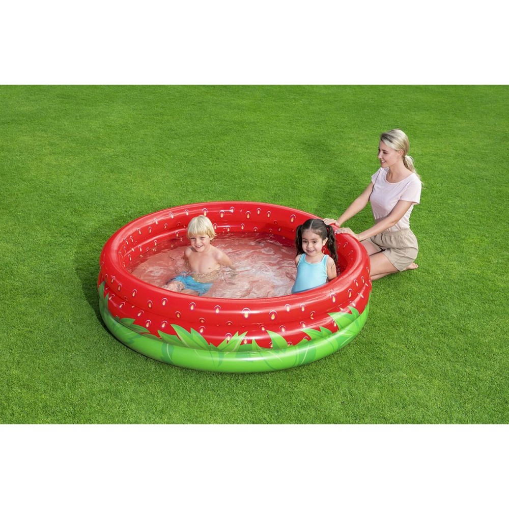 Bestway Piscine Gonflable Enfant 3 Anneaux Fraise 168x38 cm +2 Ans Jardin 51145