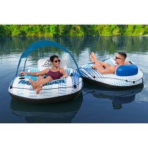 Bestway Aufblasbares Rad mit Handgriffen Rapid Rider mit Sonnenschutz D137 cm Strand und Pool 43725