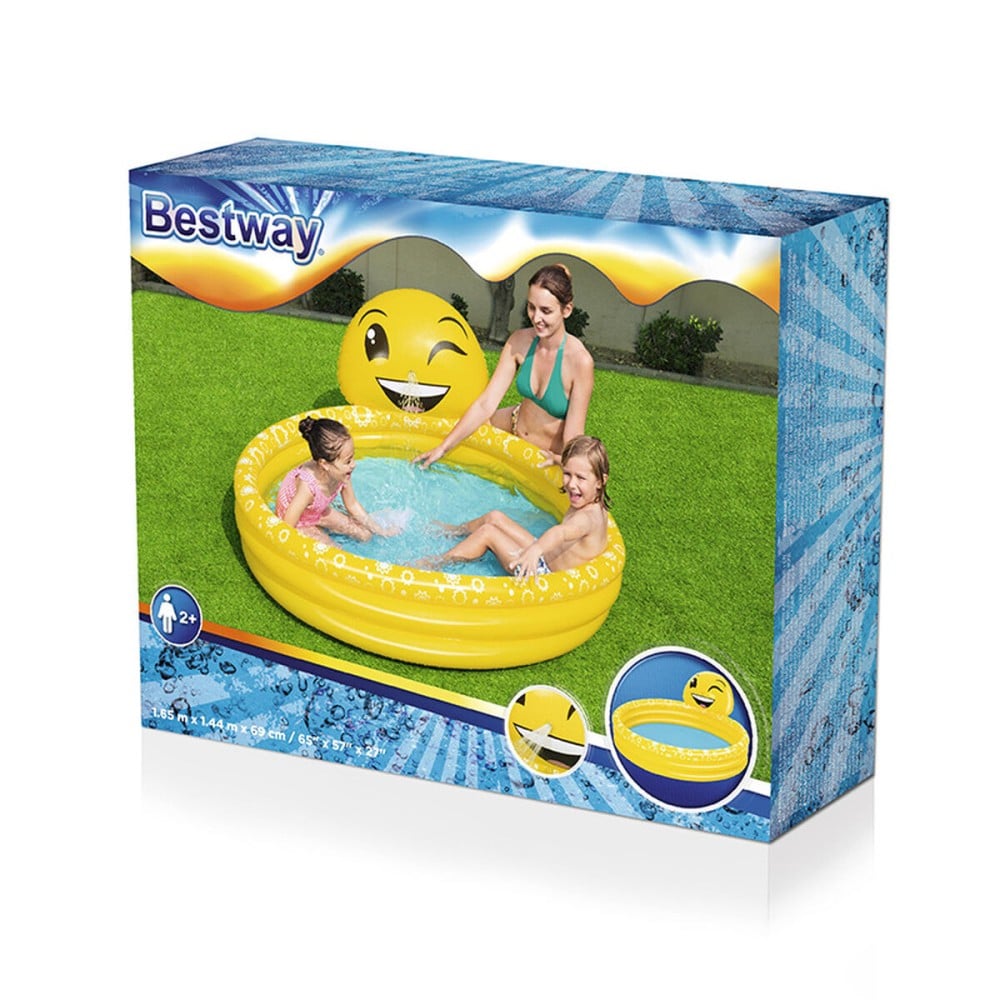 Bestway Piscine Gonflable Enfant Jet Sourire 165x144x69 cm +2 Ans Jardin 53081