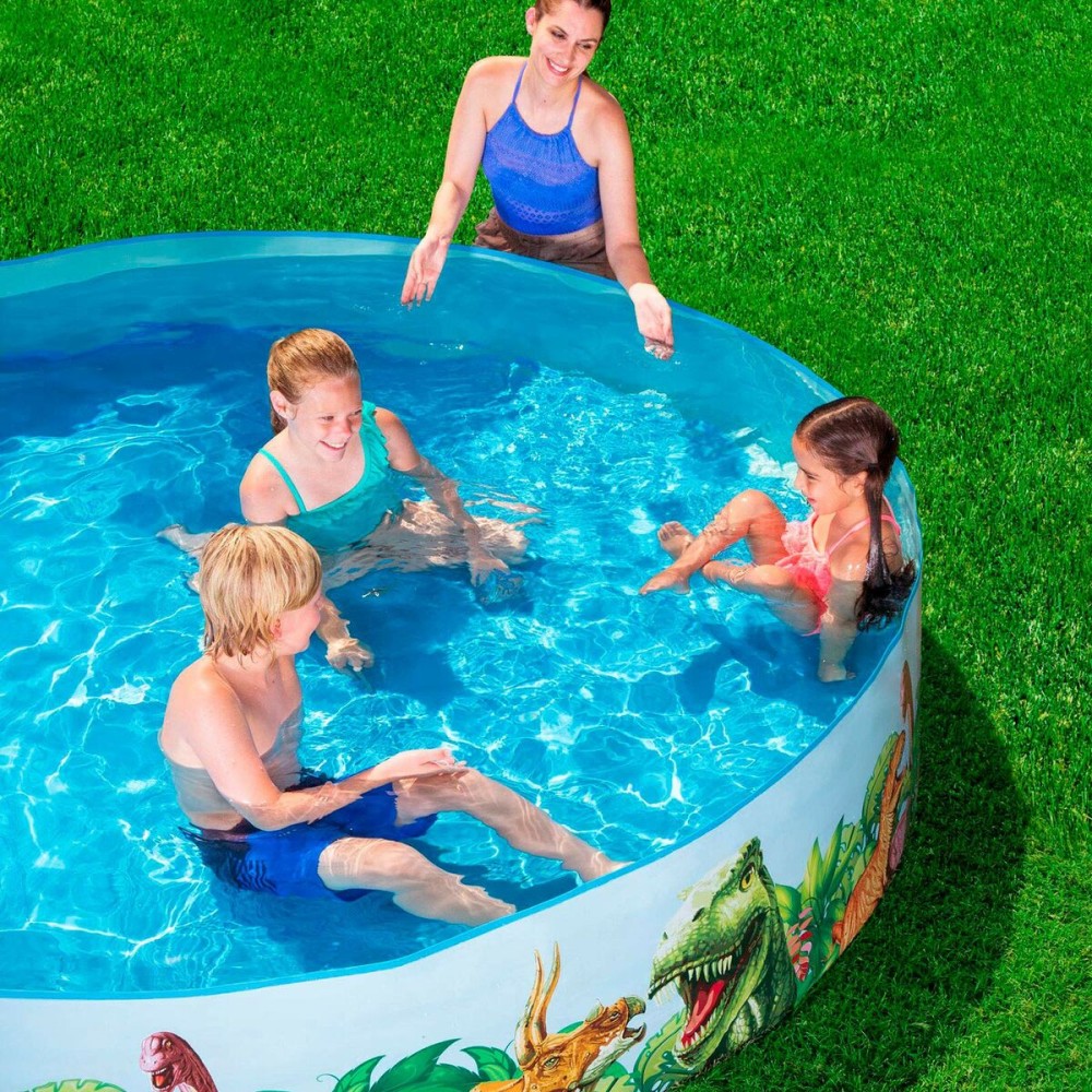 Bestway Piscine Rigide Enfant PVC Dinosaures 244x46 cm +3 Ans Jardin 55001