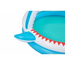 Bestway Piscine Gonflable Enfant 2 Anneaux Requin Pulvérisateur 163x127x92cm +2 Ans Jardin 53157