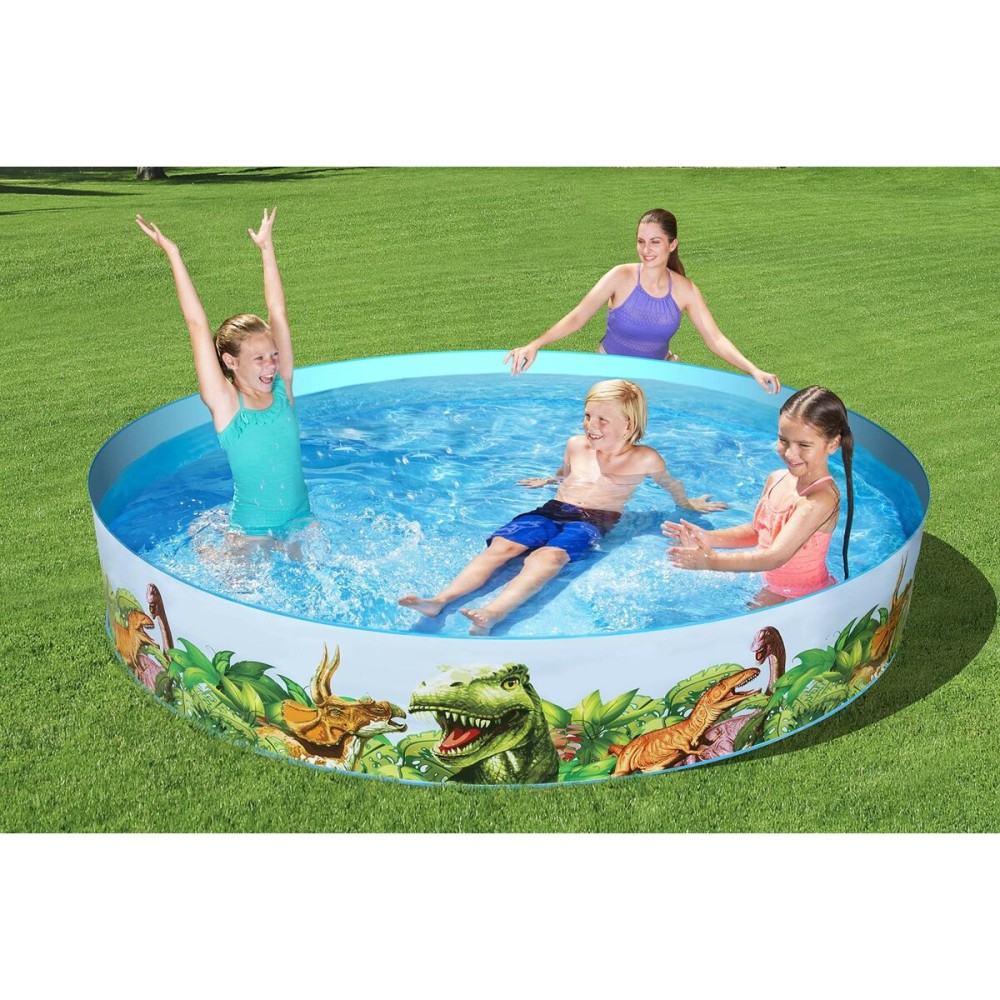 Bestway Piscine Rigide Enfant PVC Dinosaures 244x46 cm +3 Ans Jardin 55001