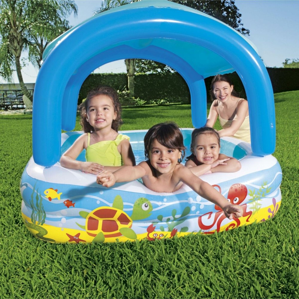 Bestway Piscine Gonflable Enfant avec Toit Détachable 140x140x114 cm +2 Ans Jardin 52192