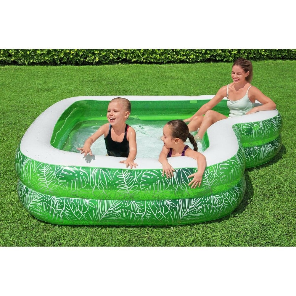 Bestway Piscine Gonflable 2 Chambres Tropicale 231x231x51 cm +6 ans Jardin 54336