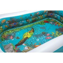 Bestway Piscine Gonflable 2 Chambres Fond 3D Marin avec Accessoires 262x175x51 cm +3 Ans Jardin 54177