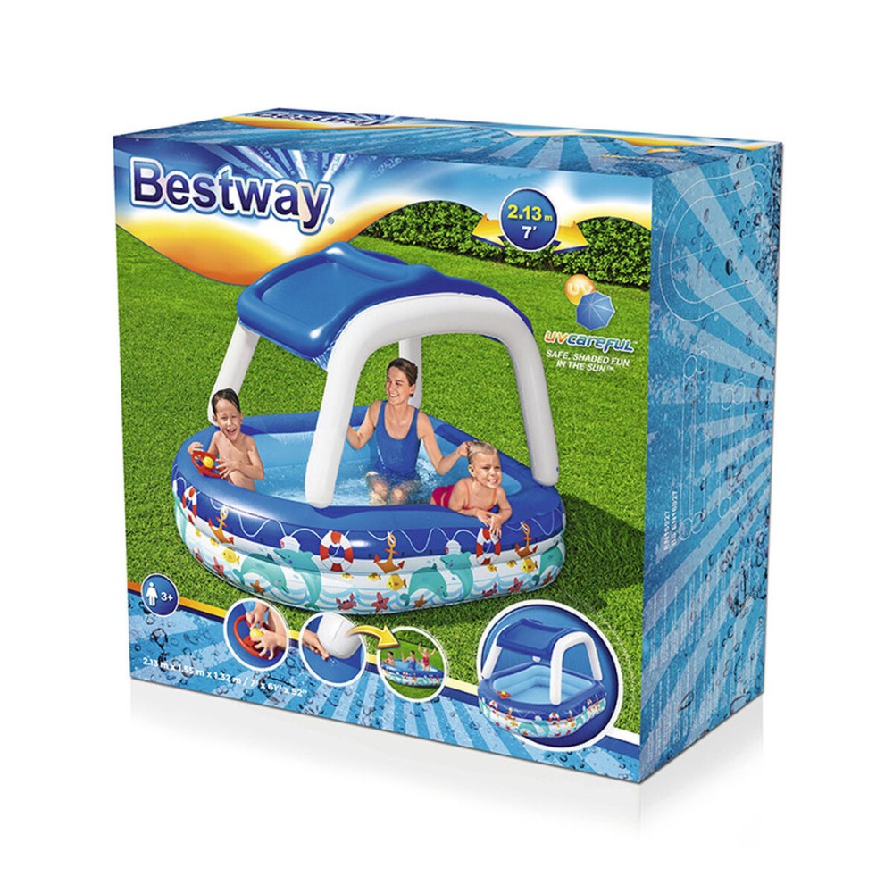 Inflatable Paddling Pool for Children Bestway Multicolour 213 x 155 x 132 cm Ship