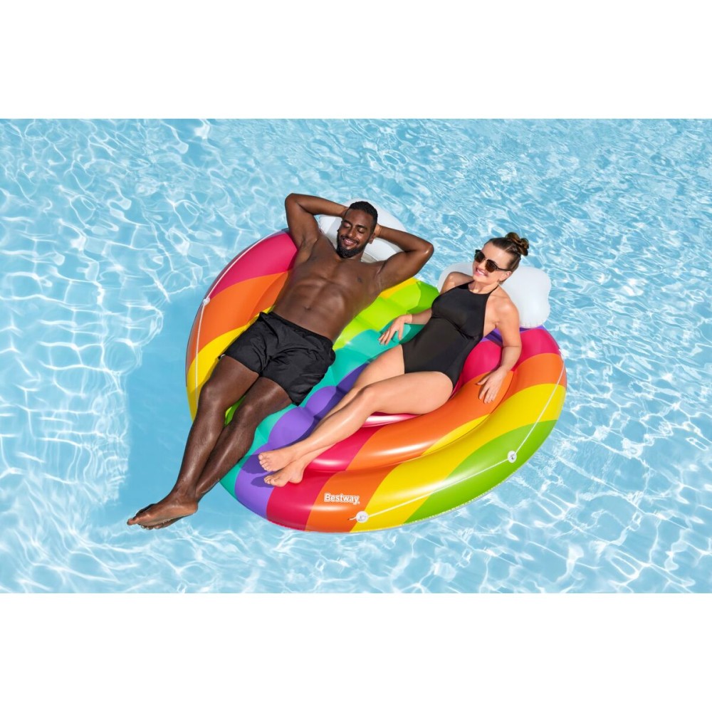 Bestway Aufblasbare Regenbogeninsel 175x163 cm Strand und Pool 43722