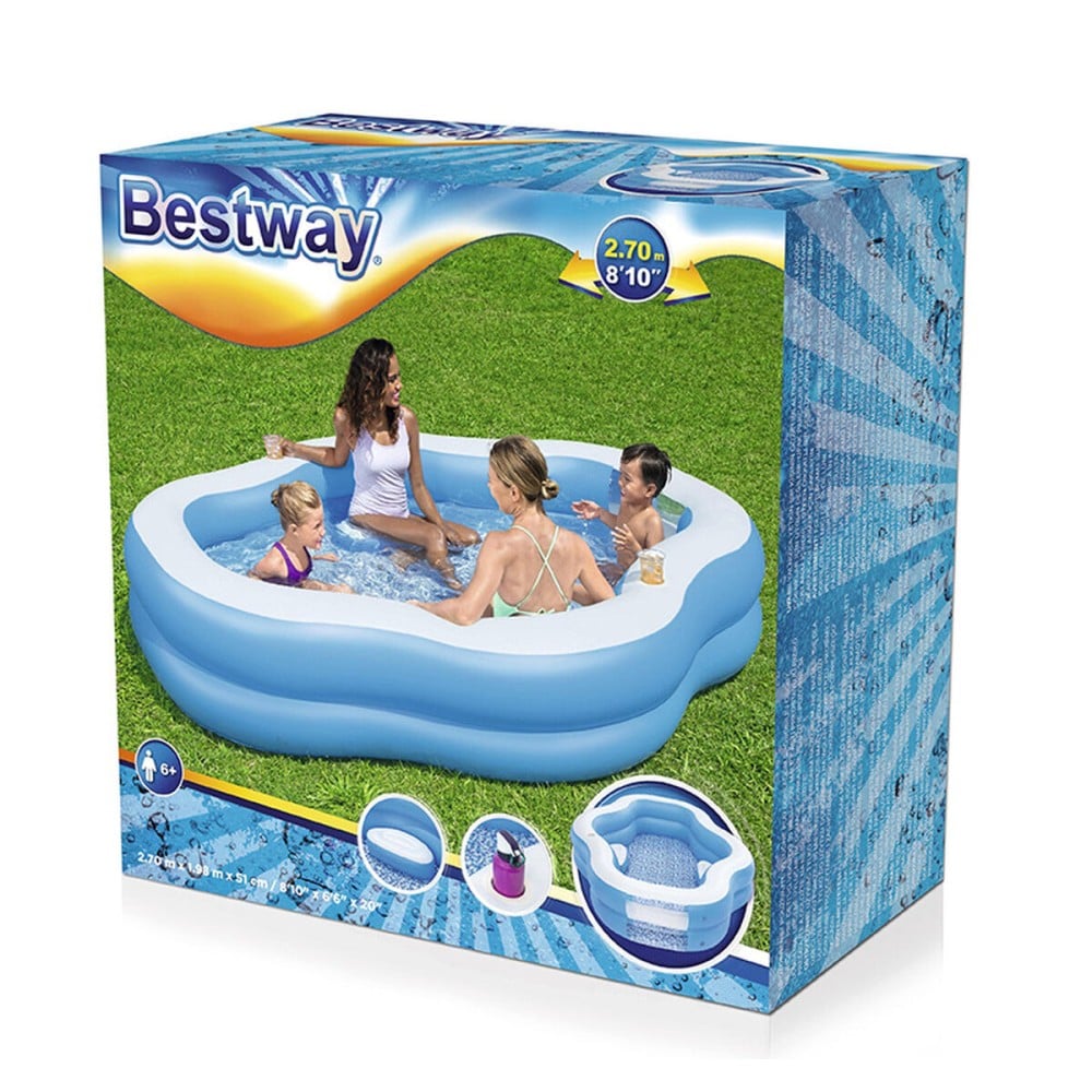 Bestway Aufblasbares Familienpool 270x198x51 cm +6 Jahre Garten 54409