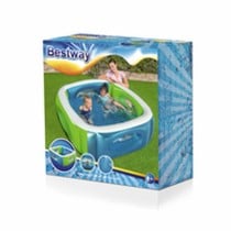 Bestway Aufblasbarer Pool mit Fenstern 168x168x56 cm +6 Jahre Garten 51132