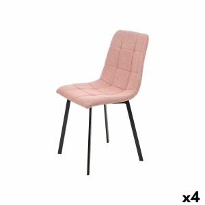 Stuhl Rosa Stoff 45 x 89 x 53 cm Elegant (4 Stück)