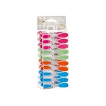 Clothes Pegs Multicolour Silicone Plastic 20 Pieces Set (24 Units)