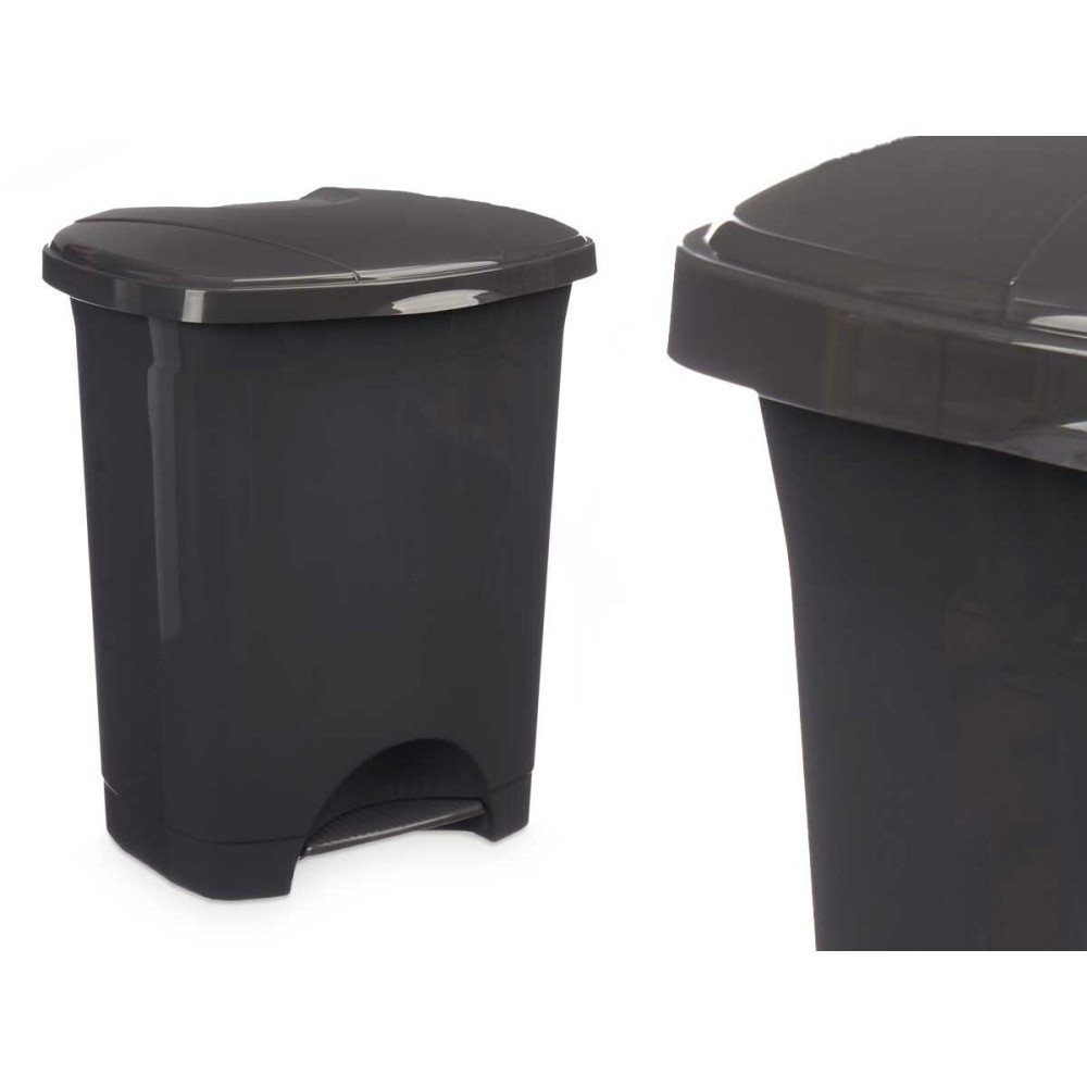 Poubelle à pédale Anthracite Plastique 10 L (8 Unités)