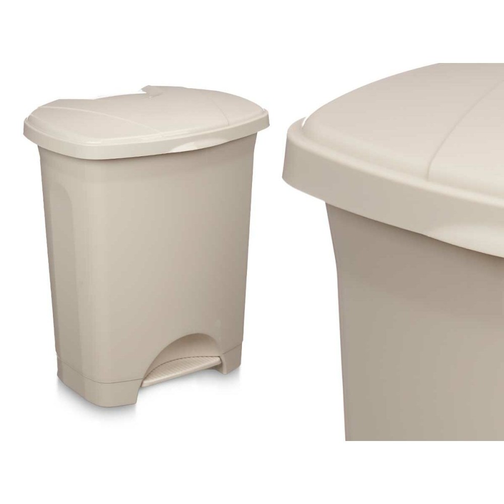 Poubelle à pédale Beige Plastique 30 L (4 Unités)