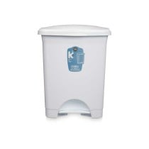 Poubelle à pédale Blanc Plastique 30 L (4 Unités)