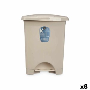 Poubelle à pédale Beige Plastique 10 L (8 Unités)