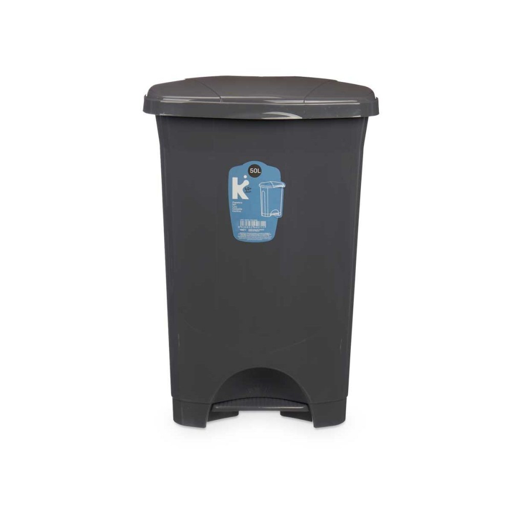 Poubelle à pédale Anthracite Plastique 50 L (3 Unités)