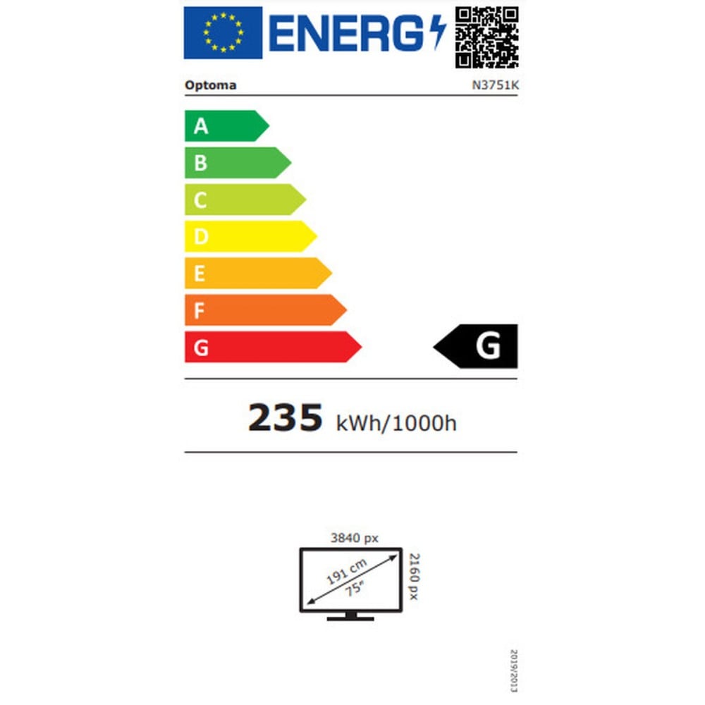 Écran Optoma N3751K 4K Ultra HD 75"