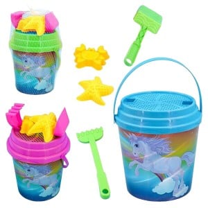 Set de jouets de plage Juinsa Licorne 17 x 17 cm