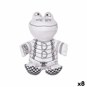 Colouring Plush Pincello ST342 White Black Cloth 16 x 18 x 13 cm Frog (8 Units)