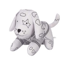 Peluche à colorier Pincello ST341 Blanc Noir Tissu 13 x 14 x 20 cm Chien (8 Unités)