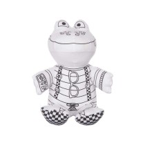 Peluche à colorier Pincello ST342 Blanc Noir Tissu 16 x 18 x 13 cm Grenouille (8 Unités)