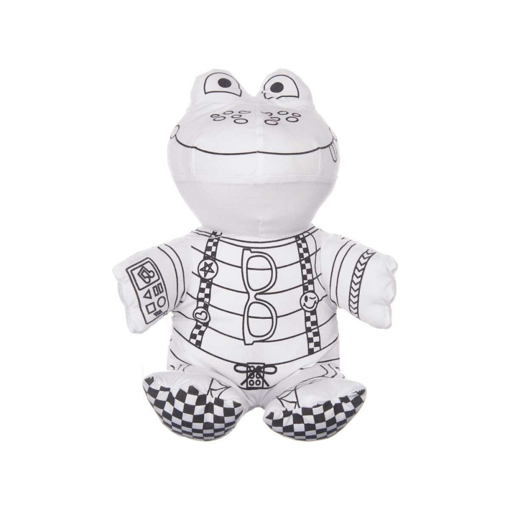 Colouring Plush Pincello ST342 White Black Cloth 16 x 18 x 13 cm Frog (8 Units)