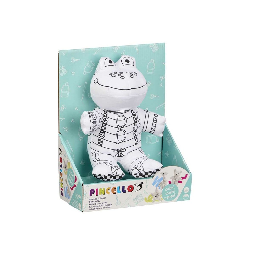 Plüschtier zum Anmalen Pincello ST342 Weiß Schwarz Stoff 16 x 18 x 13 cm Frosch (8 Stück)