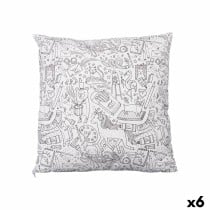 Coussin Pincello PILLOW Blanc Noir 43 x 13 x 43 cm Pour peindre (6 Unités)