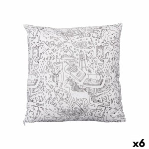 Cushion Pincello PILLOW White Black 43 x 13 x 43 cm For painting (6 Units)