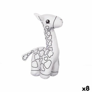 Colouring Plush Pincello ST448 White Black Cloth 17 x 22 x 9 cm Giraffe (8 Units)